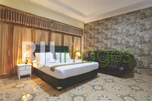 Kamar tidur dengan dekorasi interior nan classy