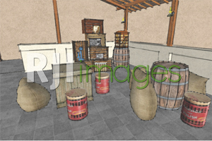 Kursi yang terbuat dari karung goni yang diisi serat sintetis digunakan sebagai 