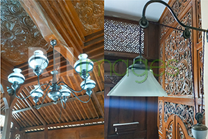 Lampu cabang pipo antik dan Lampu dinding katrol