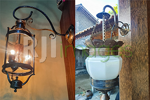 Lampu dinding antik Eropa dan Lampu dinding segi 8 rantai