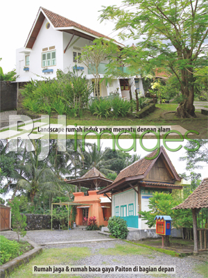 Lanscape rumah induk, rumah jaga dan rumah baca gaya paiton