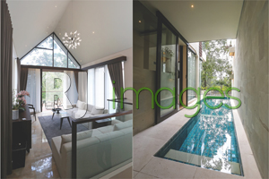 Living room modern yang cozy dan Fasilitas private swimming pool