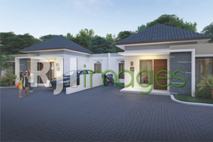 Perspektif deretan rumah tipe 36 (lebar depan 8,5 meter) Nawa Residence Bangunji