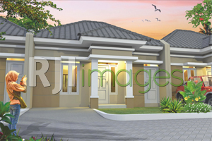 Perspektif hunian tipe 36 Hinggil Mansion Residence