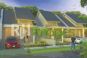 Perspektif rumah-rumah tipe 47 di Grand Tosca Residence
