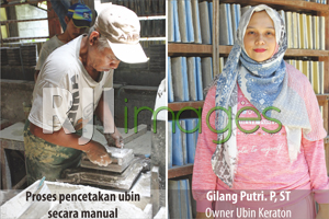 Proses pencetakan ubin dan Gilang Putri