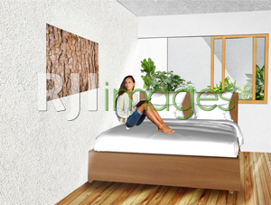 Suasana kamar tidur yang memiliki jendela lebar