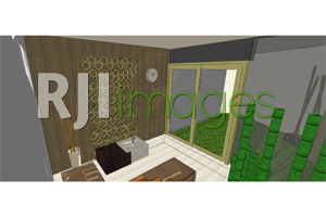 bambu sebagai dekorasi dinding