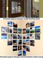 Pigura  model floating shelf dan pemanfaatan sudut ruang