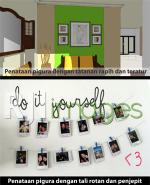 Pigura dengan tatanan rapi teratur dan dengan tali rotan&penjepit