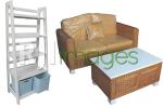Rak Kombinasi Minimalis & Sofa Tamu Set Rotan