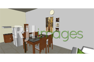 perspektif ruang makan modern