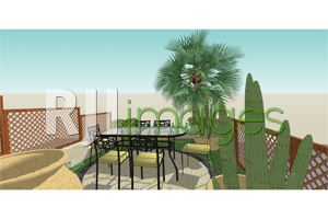 perspektif ruang makan outdoor